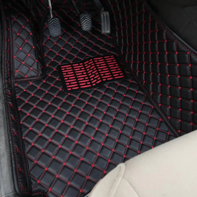 Covorase auto Premium Mercedes Benz C 2008-2013 negru cu fir rosu