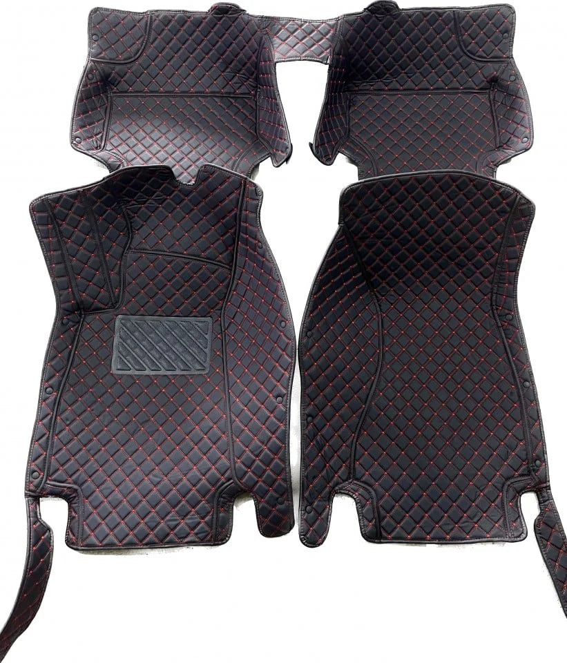 Covorase auto premium Mercedes Benz C 2014-2021 negru cu fir rosu