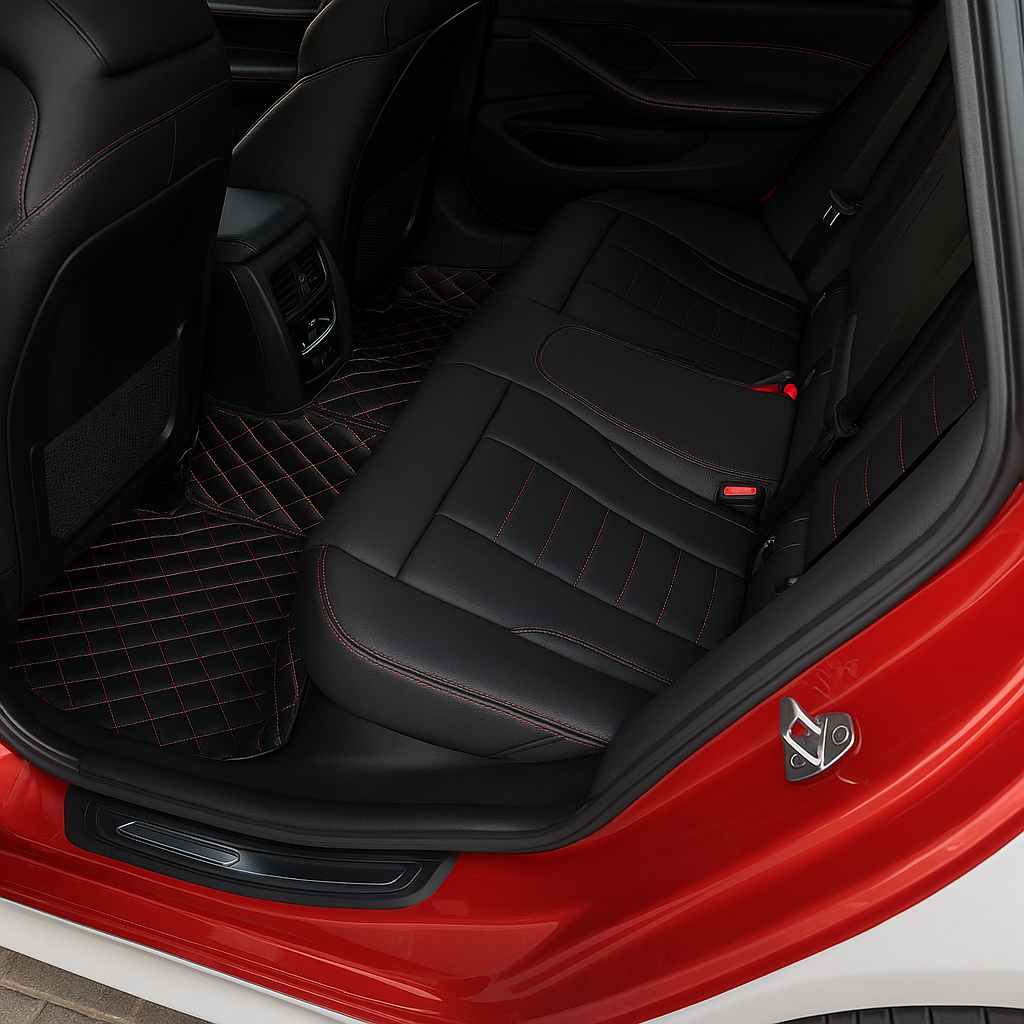 Covorase auto Premium BMW serie 3 F30 negru cu fir rosu