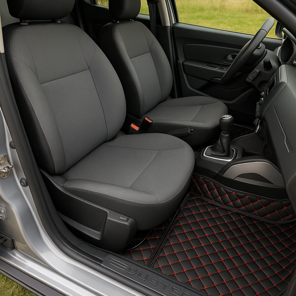 Covorase auto Premium Dacia Duster 2010-2020 negru cu fir rosu