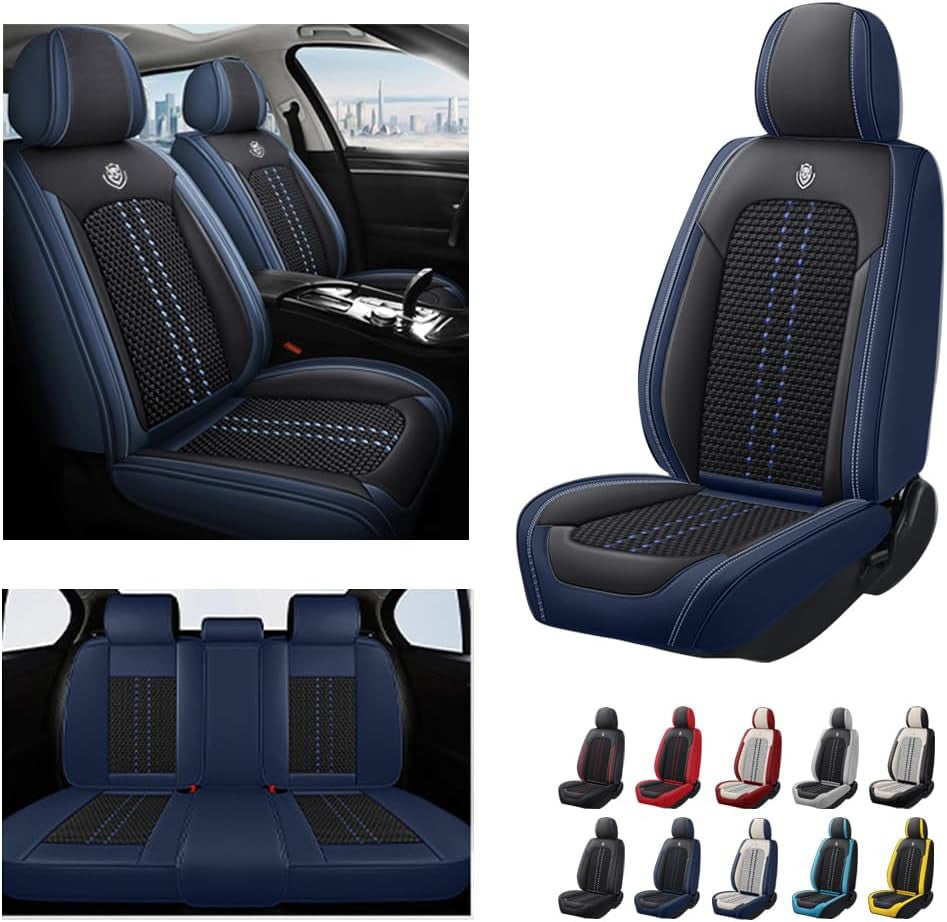 Huse auto KIA Elite Negru + Albastru (Textil + Piele )