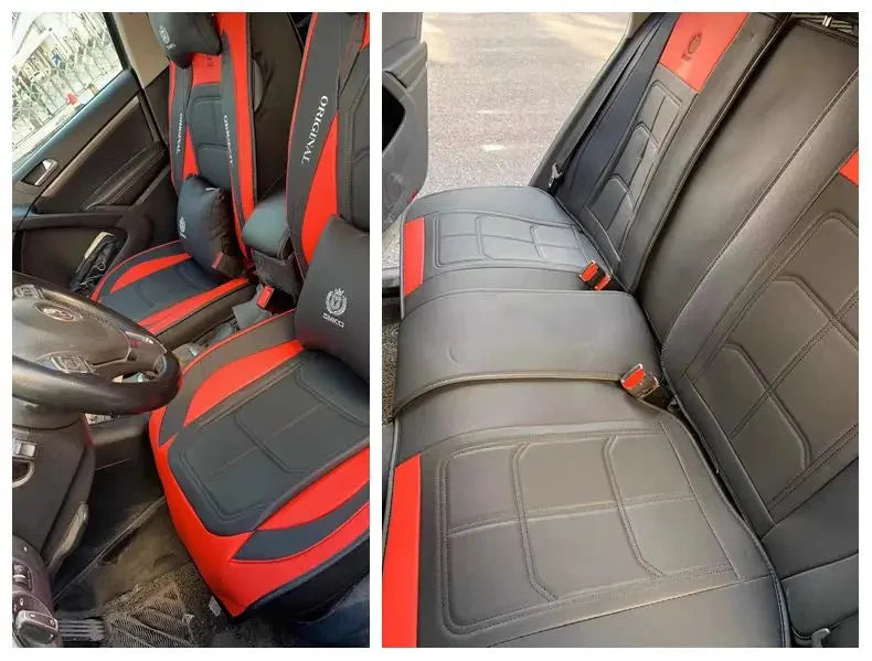 Huse auto Nissan Style Negru + Rosu