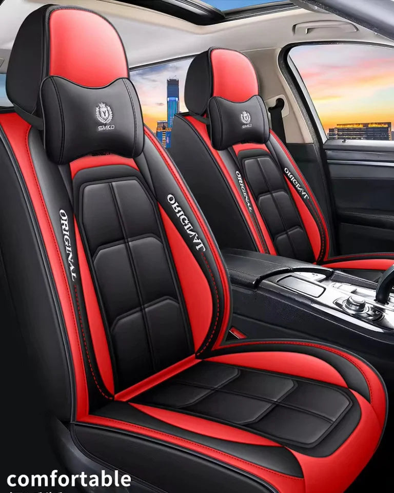 Huse auto Volvo Style Negru + Rosu