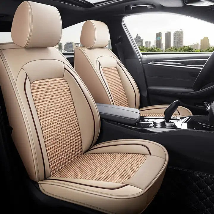 Huse auto Fiat Textil + Piele Ecologica Bej