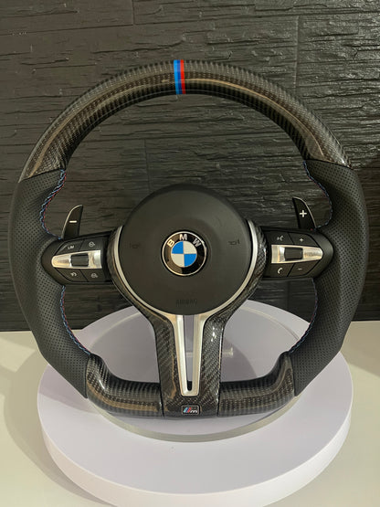 🏁 Volan Sport AT Performance – BMW Seria F ,  Full Carbon & Piele Perforată