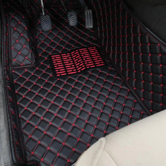 Covorase auto Premium Mercedes Benz C 2008-2013 negru cu fir rosu