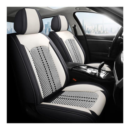 Huse auto Fiat Elite Alb + Negru (Textil + Piele )