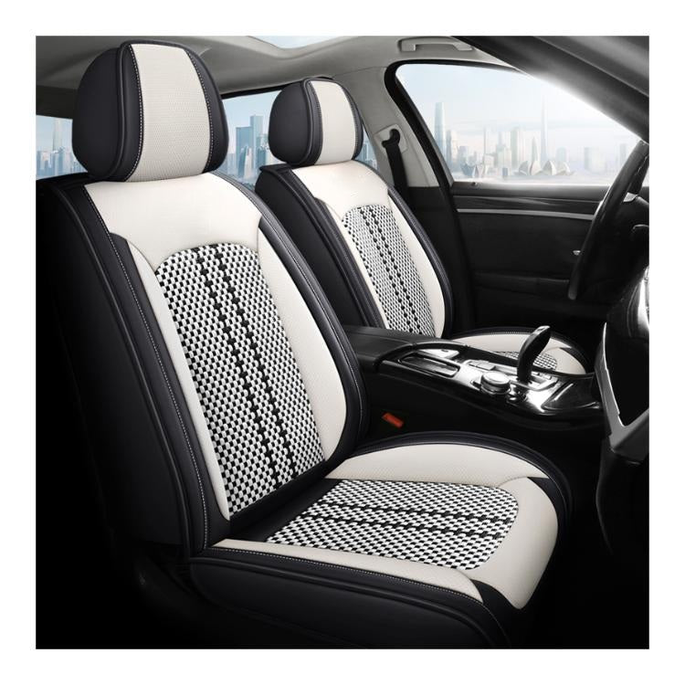 Huse auto Subaru Elite Alb + Negru (Textil + Piele )