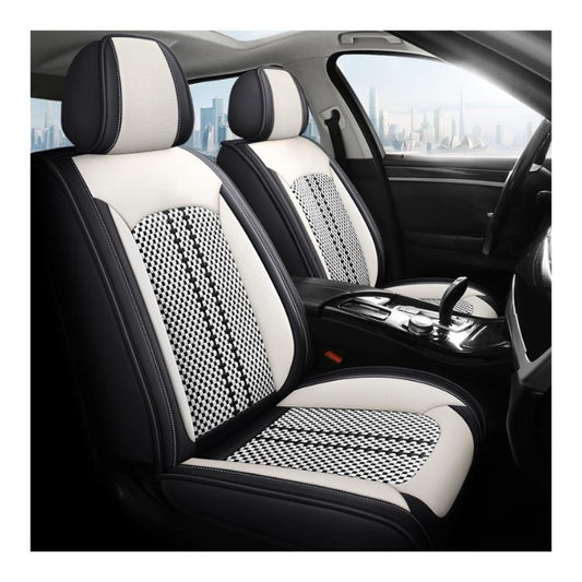 Huse auto Jeep Elite Alb + Negru (Textil + Piele )