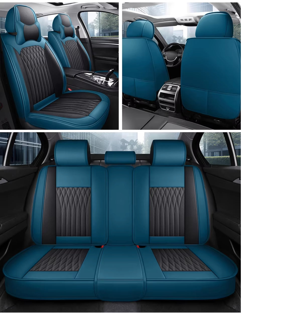 Huse auto Audi Exclusive , Albastru + Negru