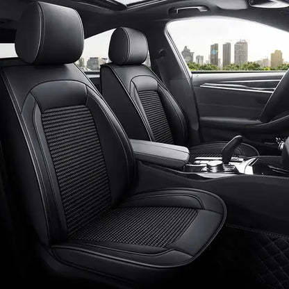 Huse auto Peugeot Textil + Piele Ecologica Negre