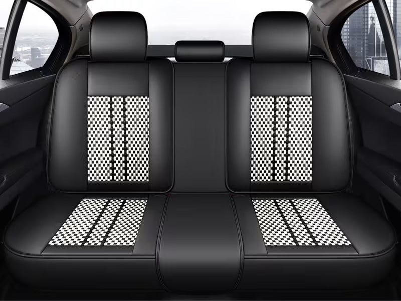 Huse auto Subaru Elite Alb + Negru (Textil + Piele )
