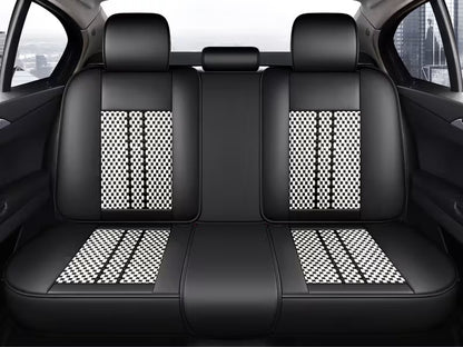 Huse auto Subaru Elite Alb + Negru (Textil + Piele )