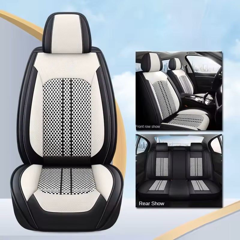 Huse auto Citroen Elite Alb + Negru (Textil + Piele )