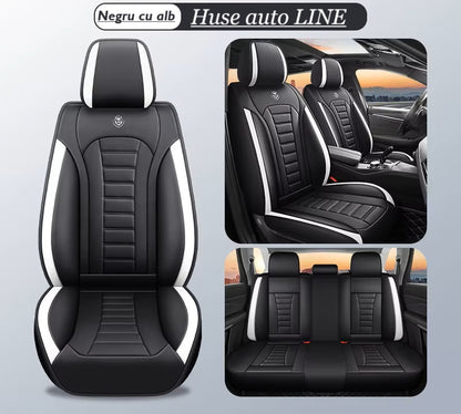 Huse auto Ssangyong Line Alb + Negru