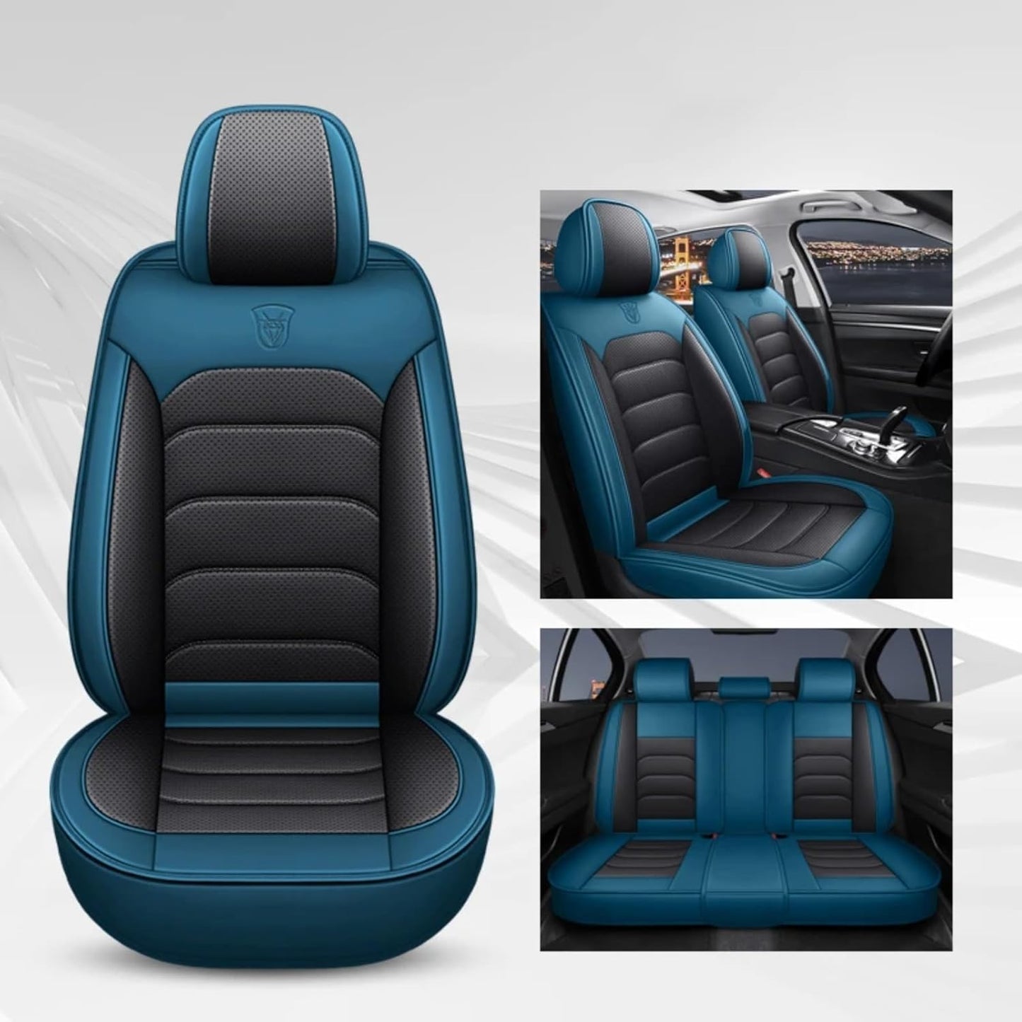 Huse auto Audi Star , Albastru + Negru