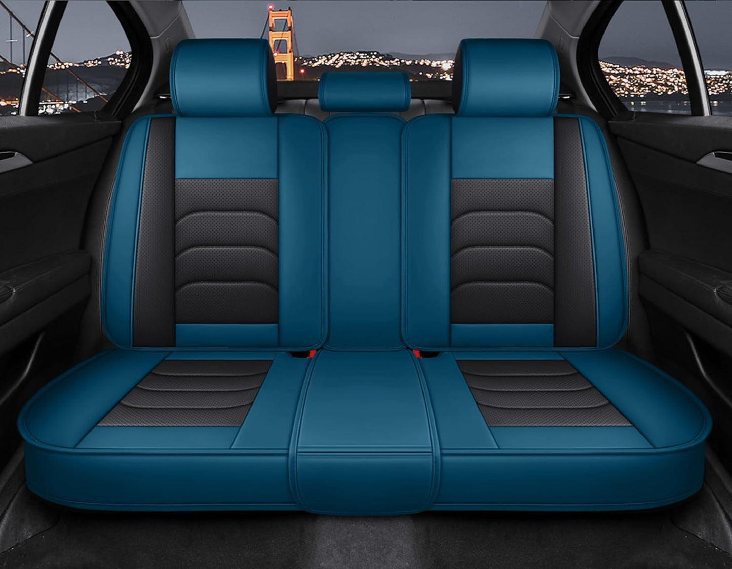Huse auto Audi Star , Albastru + Negru