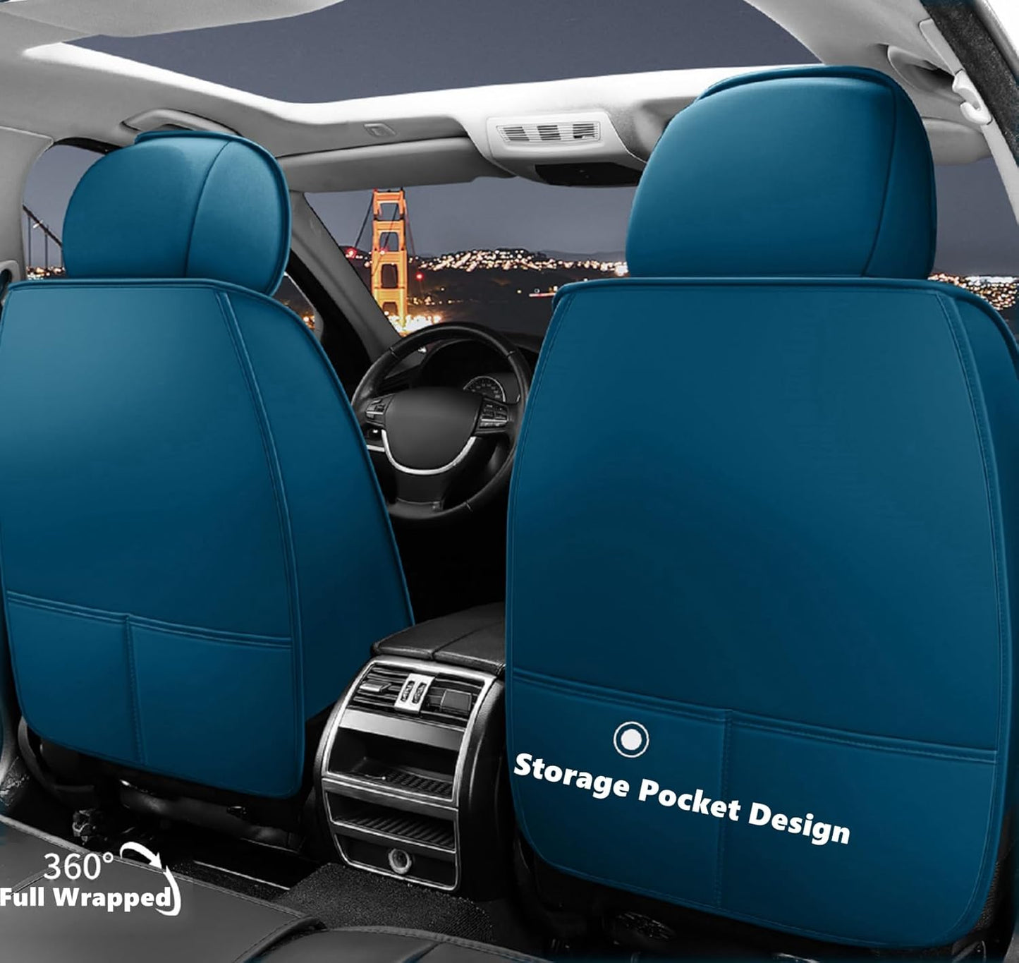 Huse auto Audi Star , Albastru + Negru