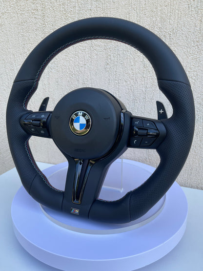 🏁 Volan Sport AT Performance – BMW Seria F ,  Piele Perforată, Cusături ///M