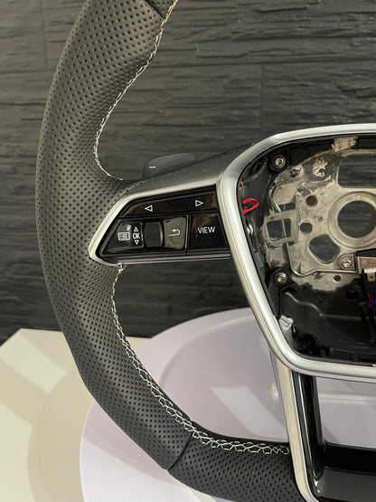 🏁 Volan Sport AT Performance – Audi C8 (A6, A7, RS6, RS7) – Piele Perforata