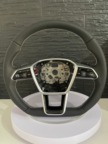 🏁 Volan Sport AT Performance – Audi C8 (A6, A7, RS6, RS7) – Piele Perforata