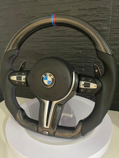 🏁 Volan Sport AT Performance – BMW Seria F ,  Full Carbon & Piele Perforată