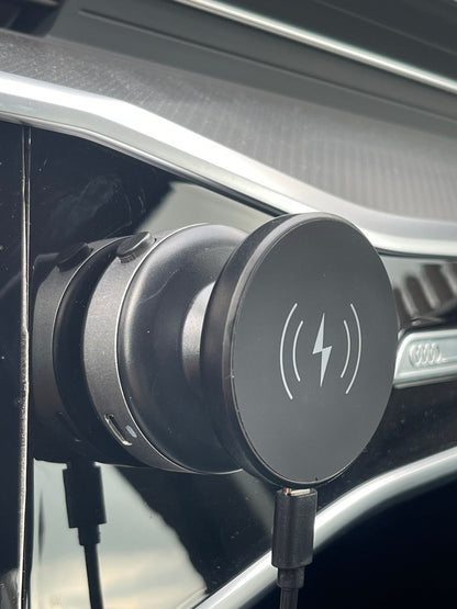 Suport Auto Magnetic cu Încărcare Wireless Rapidă 15W | Rotire 360° | Fixare Ultra-Puternică | Compatibil iPhone & Samsung