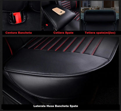 Huse auto Dacia Clasic Negre + rosu/ 4 pernute incluse