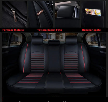 Huse auto Dacia Clasic Negre + rosu/ 4 pernute incluse