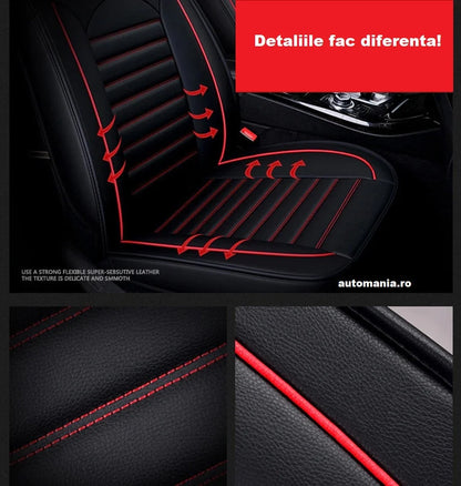 Huse auto Dacia Clasic Negre + rosu/ 4 pernute incluse