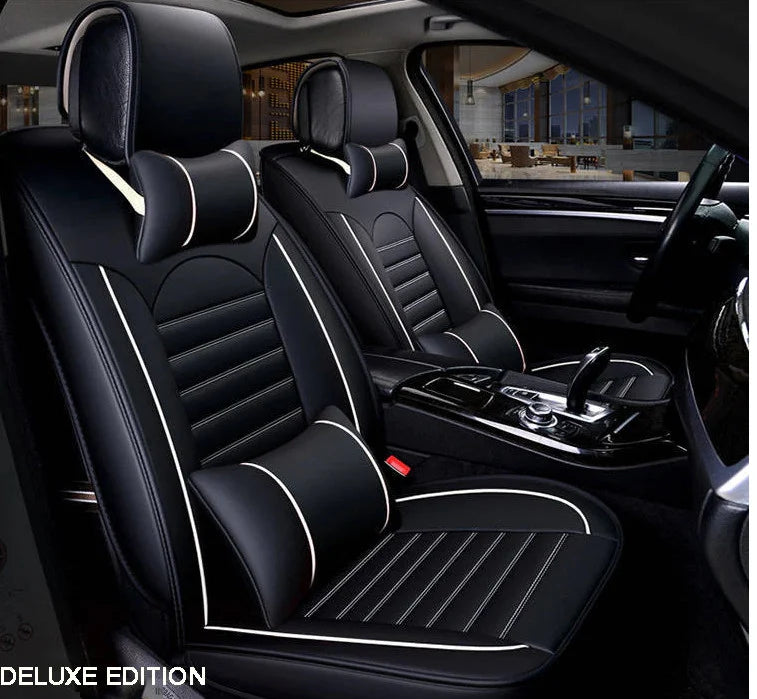 Huse auto Volvo Clasic Negre cu Alb / 4 pernute incluse