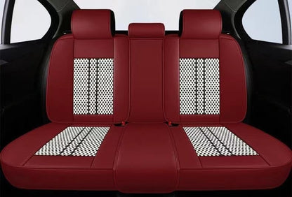 Huse auto Volkswagen Elite Visiniu + Alb (Textil + Piele )