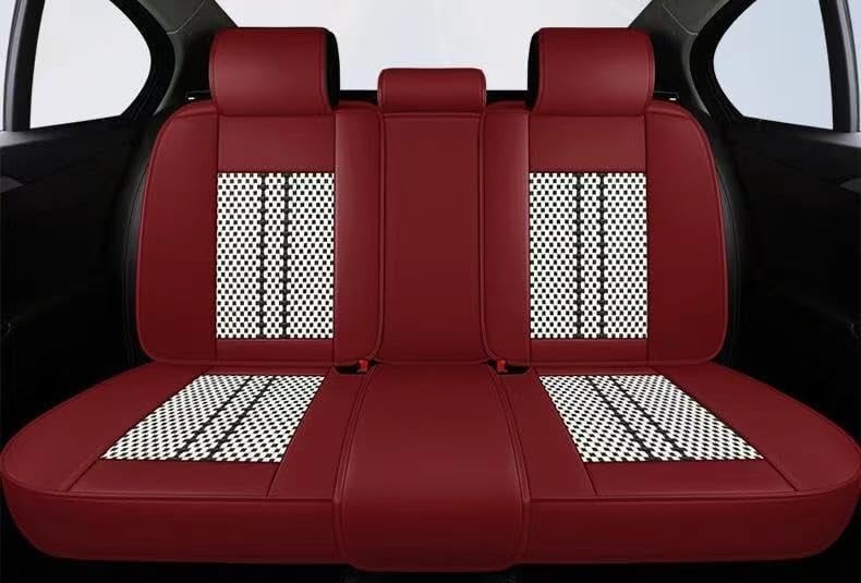 Huse auto Honda Elite Visiniu + Alb (Textil + Piele )