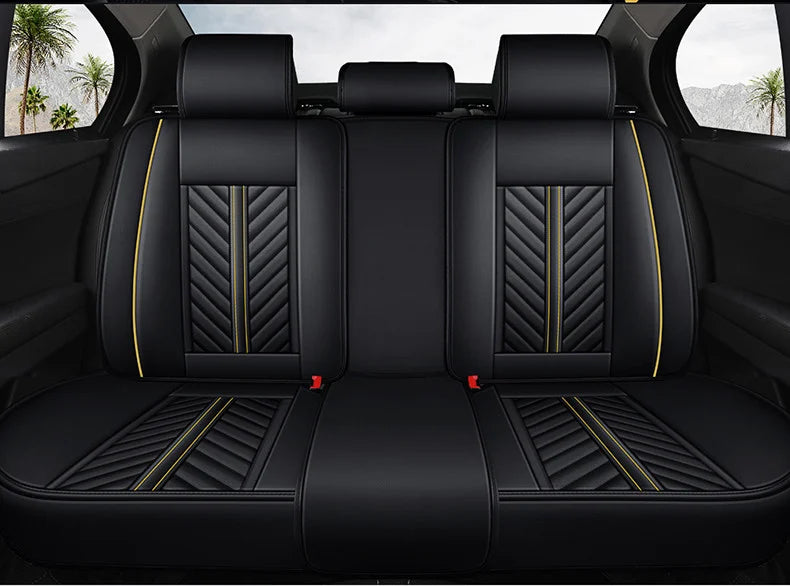 Huse auto BMW Luxury Negru + Galben /  Nu Include Pernute