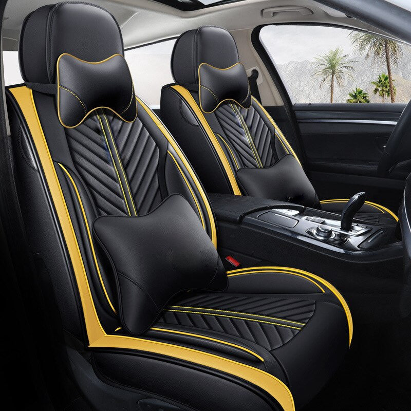 Huse auto BMW Luxury Negru + Galben /  Nu Include Pernute