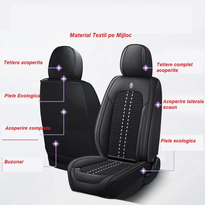 Huse auto Toyota Elite Negru (Textil + Piele )