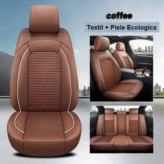 Huse auto Ford Textil + Piele Ecologica Maro